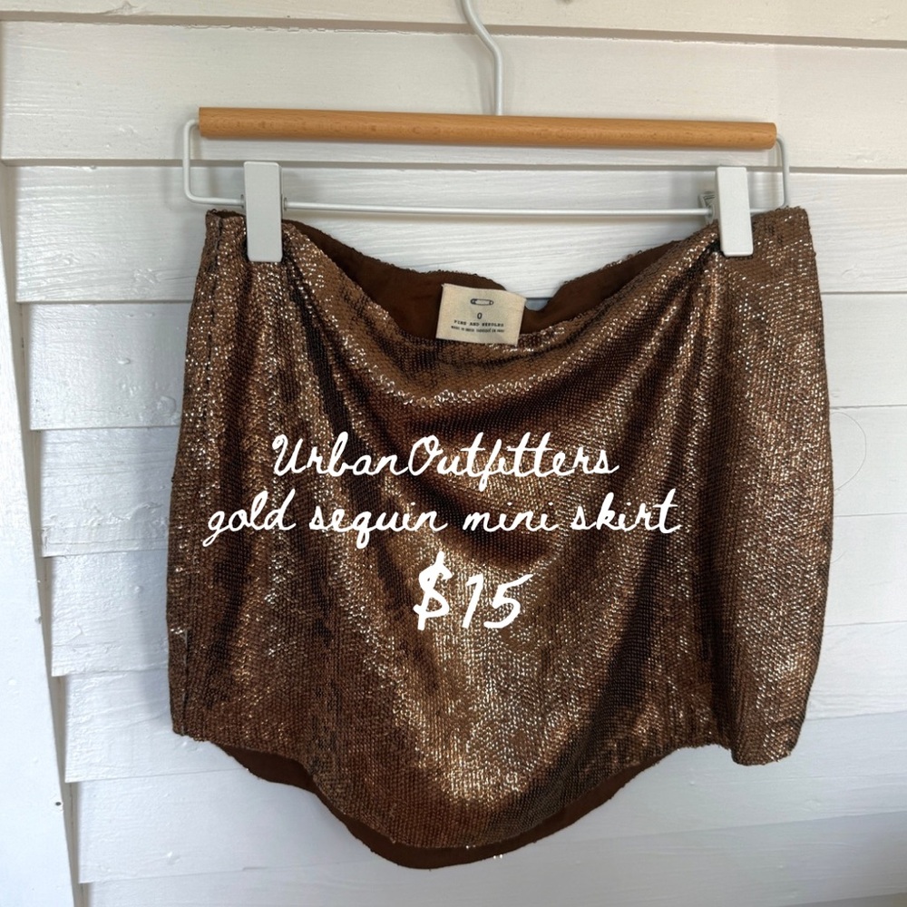 Urban Outfitters Bronze Sequin Mini Skirt